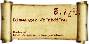 Biswanger Örkény névjegykártya
